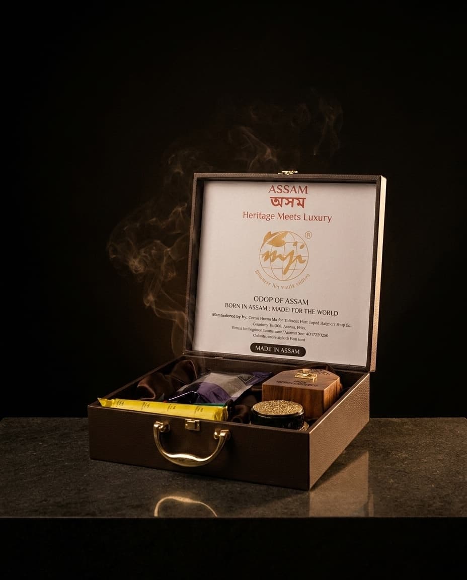BAKHOOR SET LEATHER HAMPER(BAKHOOR 50GMS BOTTLE 50GMS, BURNER,LIGHTER,CHARCOAL)